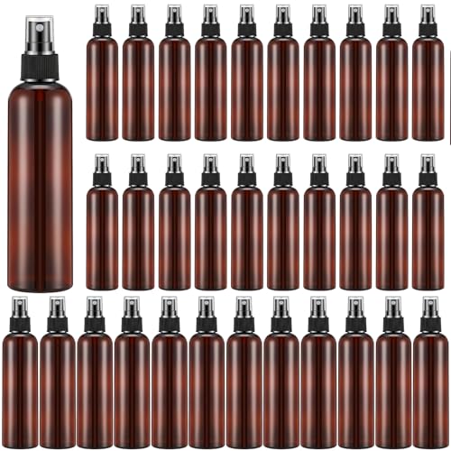 Eccliy 32 Pcs 8 oz Spray Bottles Fine Mist, Amber, Clear - color: Amber, style: Clear