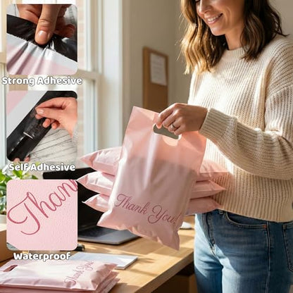 Donyson Pink Poly Mailers, 10x13, 100 Pack, Shipping Bags for Clothing - color: Pink, size: 10x13 (100 Pack)