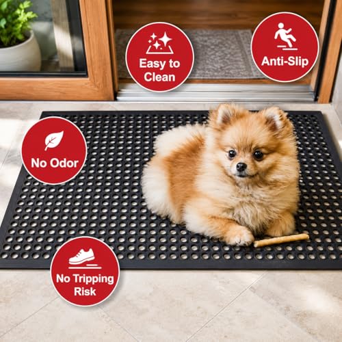 4-Pack 36"x24" inch Entrance Rubber Drainage Floor Mats