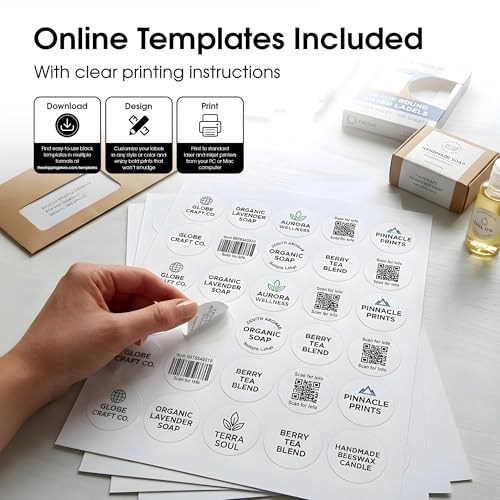 1.5" Circle Labels for Laser & Inkjet, Spartan Industrial Template C003 - size: 1.5" Circle