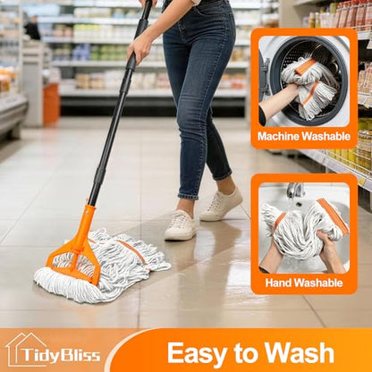 TidyBliss Commercial Mop with 3 Replacement Heads for Concrete Tile