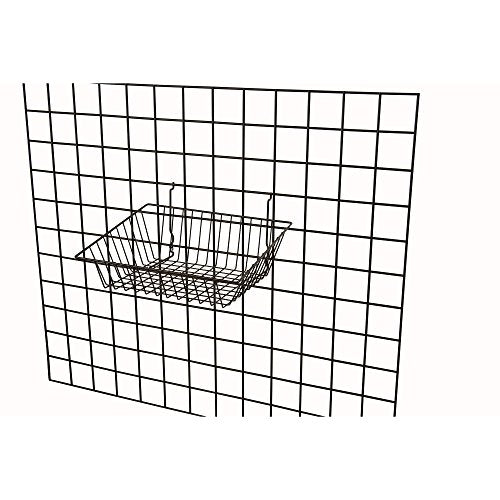 Econoco Multi-Fit Sloping Wire Baskets, Set of 6, Black - color: Black Finish