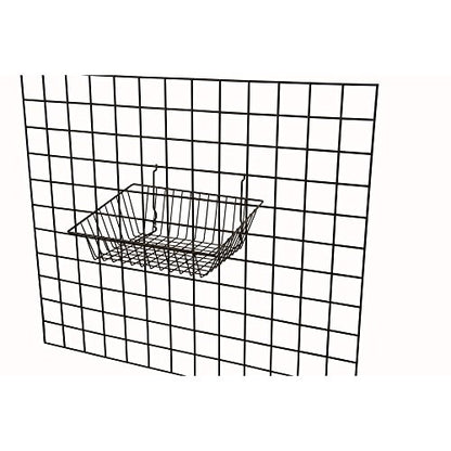 Econoco Multi-Fit Sloping Wire Baskets, Set of 6, Black - color: Black Finish