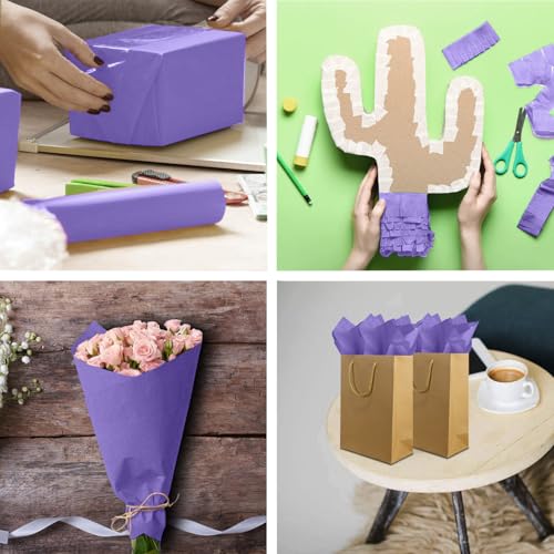 Jkopsnr 100 Sheets Purple Tissue Paper 20x14 Inches - color: Purple, size: 14x20