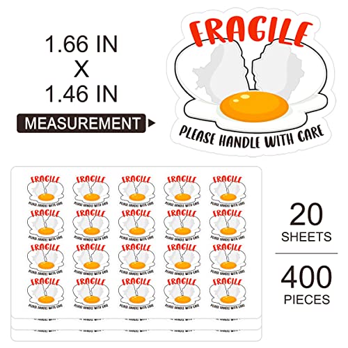 Egg Fragile Please Handle with Care Stickers, Funny Fragile Business Order Paster, Small Business Mailbox Warning Stickers, Warning Paster for Shipping Packing 400 PCS - style: Fragile Please Handle with Care