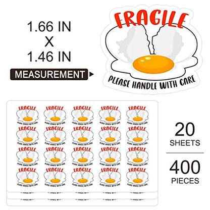 Egg Fragile Please Handle with Care Stickers, Funny Fragile Business Order Paster, Small Business Mailbox Warning Stickers, Warning Paster for Shipping Packing 400 PCS - style: Fragile Please Handle with Care