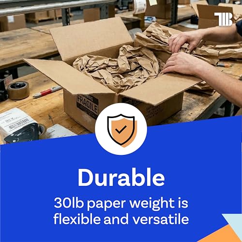 Kraft Paper Roll, 18" x 14400" (1200') Made in USA, 30 lb. Brown Packing Paper Roll, Recyclable Void Fill, Brown Kraft for Shipping, Packing, Wrapping, Storing - size: 18 inch x 1200 feet