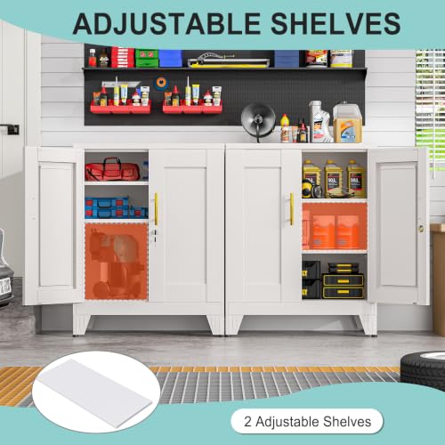 pozdeg 35.43" Metal Storage Cabinet with Lock, Lockable Office File Locker - color: White, size: 13.78"D x 27.56"W x 35.43"H