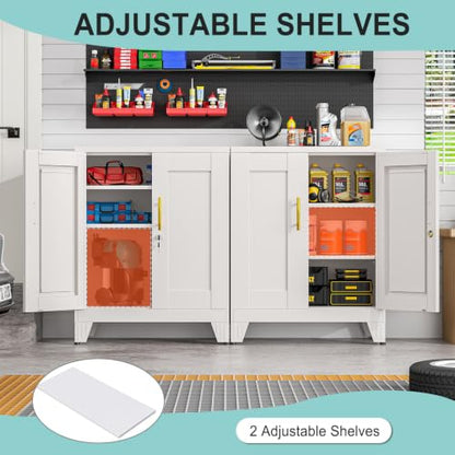 pozdeg 35.43" Metal Storage Cabinet with Lock, Lockable Office File Locker - color: White, size: 13.78"D x 27.56"W x 35.43"H