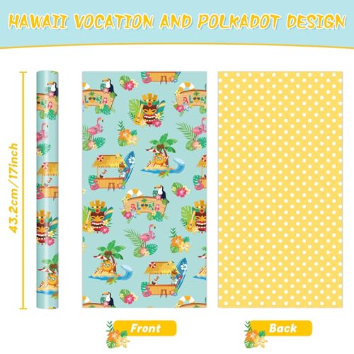WERNNSAI Hawaiian Aloha Wrapping Paper - 33 ft Hawaii Birthday Gift Wrap - color: Aloha
