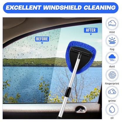 Baderke 10 Pcs Windshield Cleaning Tool Car Window Cleaner, Royal Blue - color: Royal Blue