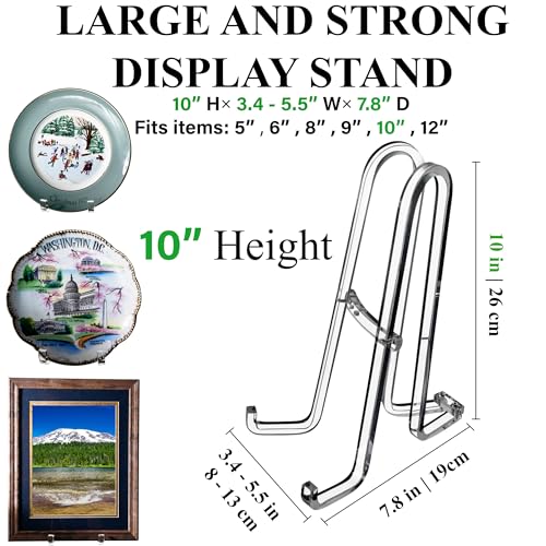 AMT 10 Inch Acrylic Plate Display Stand - Holder + Frame, Picture, Decorative Plate, Book, Photo Easel - color: 10 Inch