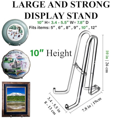 AMT 10 Inch Acrylic Plate Display Stand - Holder + Frame, Picture, Decorative Plate, Book, Photo Easel - color: 10 Inch