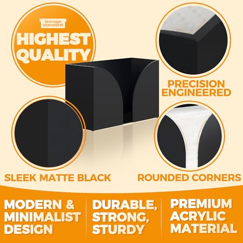 Storage Standard Multifold Paper Towel Dispenser Countertop - Matte Black Paper Towel Holder Bathroom, Durable Acrylic Napkin Holder for Bathroom, Kitchen, Office & Restaurant, 10.75 x 6.5 x 4 Inches