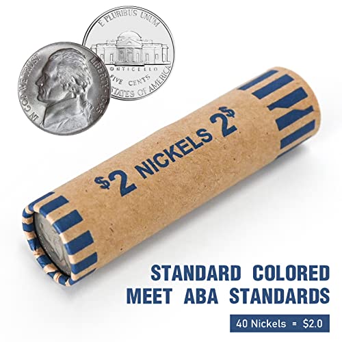 LLIKED 83 PCS Preformed Coin Wrappers Rolls-Nickels - size: 83 Nickles Coin Rolls