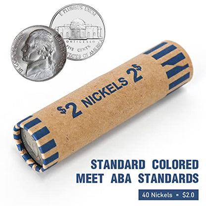LLIKED 83 PCS Preformed Coin Wrappers Rolls-Nickels - size: 83 Nickles Coin Rolls