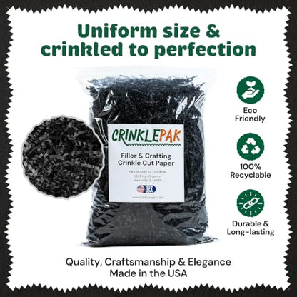 CrinklePak Black Crinkle Paper - 2 LB Gift Basket Filler - color: Black, size: 2 LB