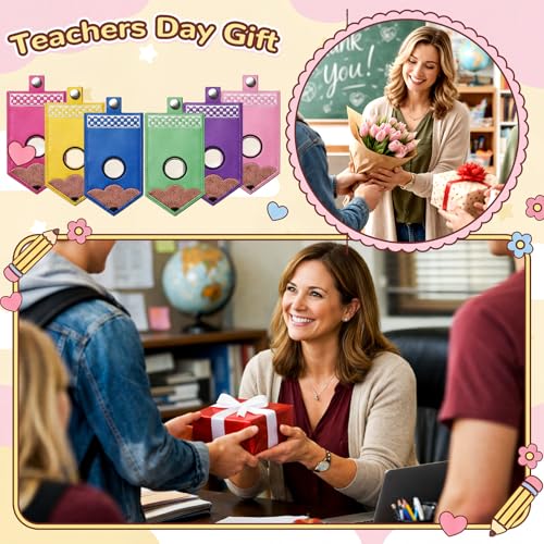 Gueevin 6 Pack Teacher Alarm ID Badge Holder, Pencil - style: Pencil