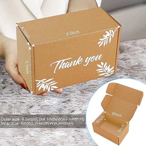 Shipping Boxes Inner Measurement 6x4x3 inches Brown Small Mailing Boxes 40 Pack Cardboard Corrugated Box Mailers