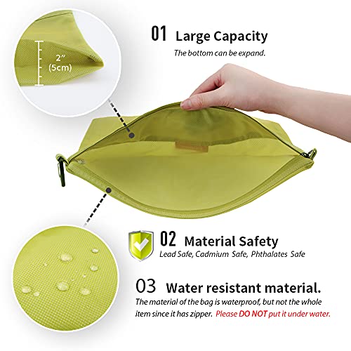 pack all Water-Resistant Zipper Pouch, Mesh Zipper Bag, 8.66"x5.91" - color: Green, size: Small