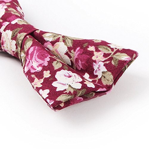 LEVAO Men's Cotton Floral Printing Bow Tie - color: Cb059