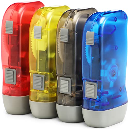 Mudder 24 Hand Crank Flashlight, Red, Blue, Green, Yellow, Black - color: Yellow, Red, Grey, Blue