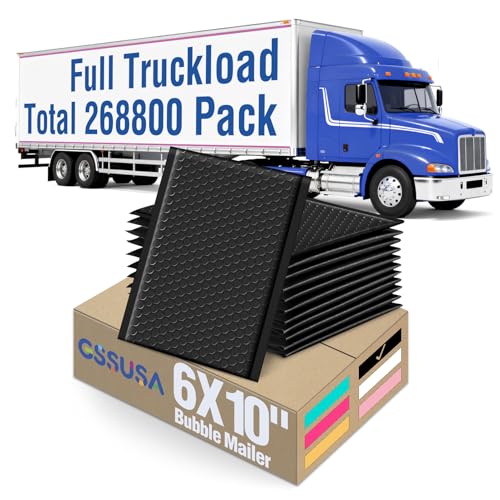 GSSUSA Black Bubble Mailers 6x10 Small Padded Envelopes 268800 Pack - color: Black, size: 6x10 268800PC