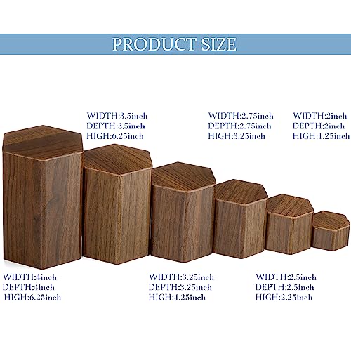 Jetec 12 Pcs Hexagonal Jewelry Display Risers Acrylic Stands,Brown - color: Brown