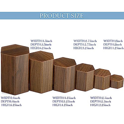 Jetec 12 Pcs Hexagonal Jewelry Display Risers Acrylic Stands,Brown - color: Brown