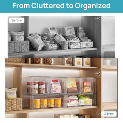 Vtopmart Clear Stackable Storage Drawers, 3 Pack Wide Organizer Set - style: 1 Wide+2 Medium