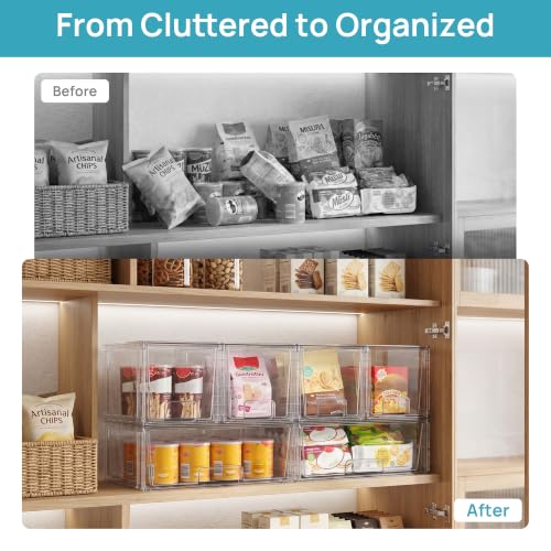 Vtopmart Clear Stackable Storage Drawers, 4 Pack Wide Organizer Set - style: 2 Wide+2 Medium