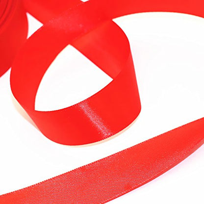 Red Satin Ribbon 1 Inch for Gift Wrapping, 50 Yards in Length - color: Red, size: 1"