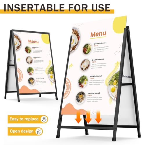 Relx A Frame Sign 24x36 Inch Outdoor, Heavy Duty Sandwich Board Signs, Double-Sided A Frames Sign Holder Business for Outside(Frame only).
