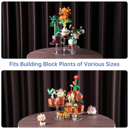 NiHome 3-Tier Acrylic Stand Risers for LEGO Botanical, Figurine Shelf Clear - color: Clear,2 Pcs