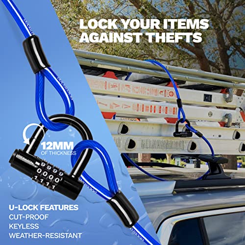 DocksLocks Combination Security Cable Lock Set (5ft-25ft Lengths), 5ft - size: 5ft
