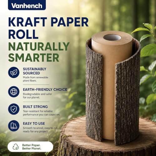 Vanhench Brown Paper Roll, 36" x 2520" (210') - color: Brown, size: 36" Width X 210' Length