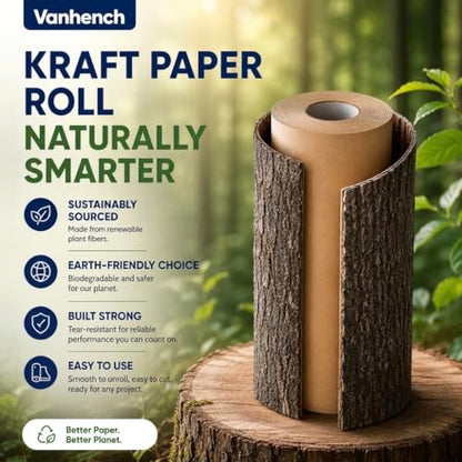 Vanhench Brown Paper Roll, 36" x 2520" (210') - color: Brown, size: 36" Width X 210' Length