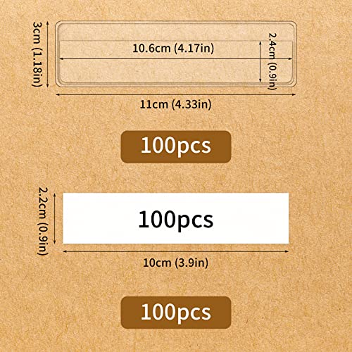 100 Pieces Label Holders Adhesive Shelf Tag with Blank Index Card