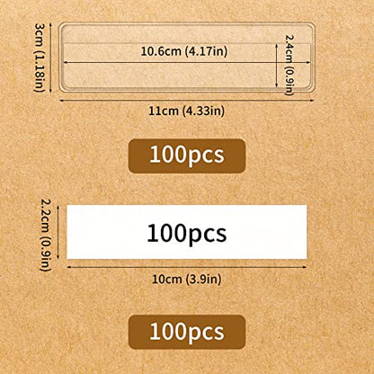 100 Pieces Label Holders Adhesive Shelf Tag with Blank Index Card