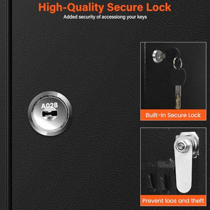 Nebakne 50 Keys Key Cabinet with Drop Slot - color: Black, size: 50 Key Hook