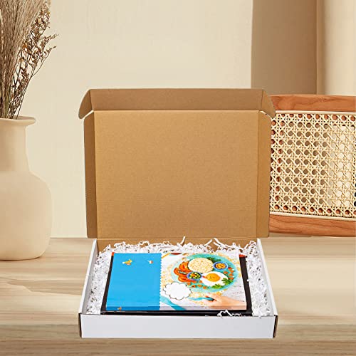 Wowxyz 13x10x2 Inches Shipping Boxes 25 Pack Corrugated Cardboard White Box - size: 13x10x2"