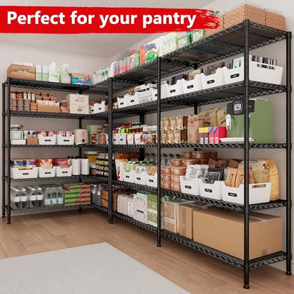 REIBII 5-Tier Heavy Duty Metal Shelving, 1500LBS 72.4" H Storage Shelf - style: Black-15.8" Dx61.7" Wx72.4" H-5 Tier