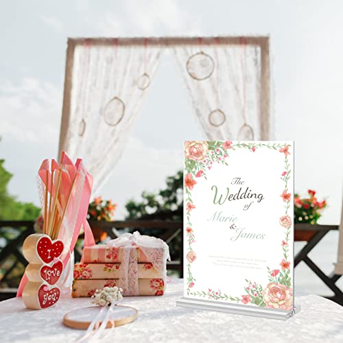 2 Pack 8.5 x 14 Inches Large Acrylic Sign Holder, Clear T Shaped Sign Holder Table Photo Menu Display Stand Double Sided Picture Flyer Sign Holder for Office Store Restaurant (8.5 x 14 Inches) - size: 8.5 x 14 Inches