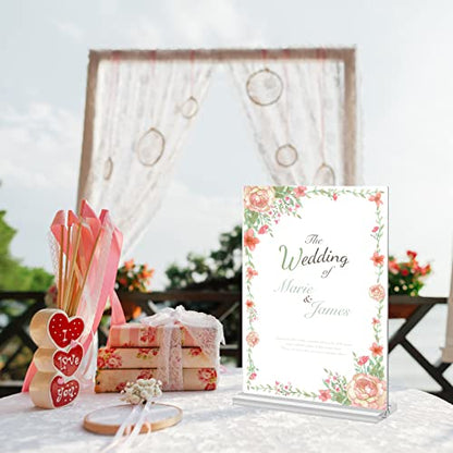 2 Pack 11 x 17 Inches Large Acrylic Sign Holder, Clear T Shaped Sign Holder Table Photo Menu Display Stand Double Sided Picture Flyer Sign Holder for Office Store Restaurant (11 x 17 Inches) - size: 11 x 17 Inches