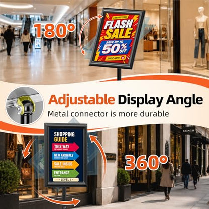 8.5"x11" Adjustable Floor Stand Sign Holder, 1 Pack - size: 8.5x11 Inch