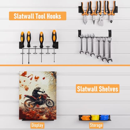 INCLY 30PCS Slatwall Accessories Set with Hooks, Baskets, Bins & Cups