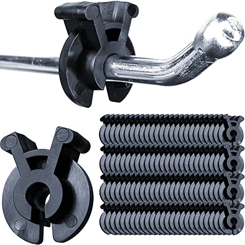 Gluposti Peg Hook Stopper Inventory Control Clips, 100 Black Peg Stoppers