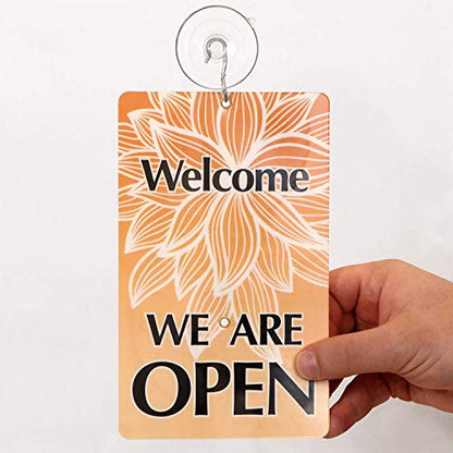 SmartSign “We Will Be Back - Welcome We are Open” Two-Sided Be Back Clock Sign | 7.75" x 4.75" Plastic - color: 4.75" x 7.75"