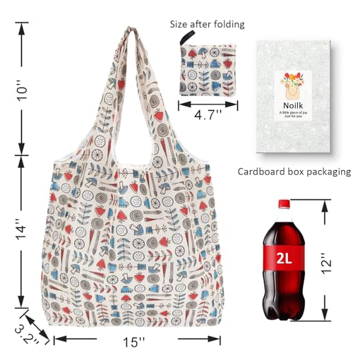 Reusable Grocery Bags, Gift-Ready Packaging, A Fun & Practical Gift - color: Summer 4 Pack