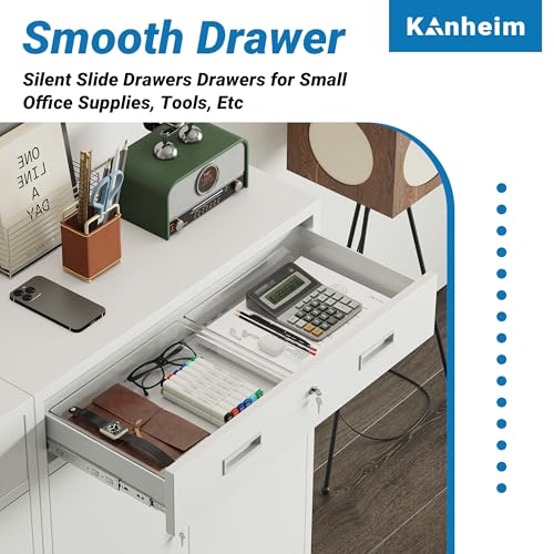 Metal Storage Cabinet, 36" Locking Cabinet with 1 Drawer & Shelves - color: White, size: 36"H×28"W×16"D-1Drawer
